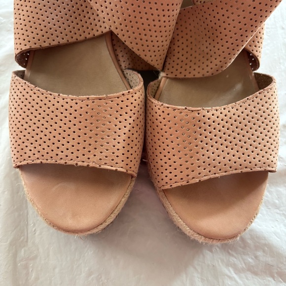 NWOT Eileen Fisher Willow Wedge Espadrilles Sandals blush Pink leather SZ 9 - Picture 7 of 16